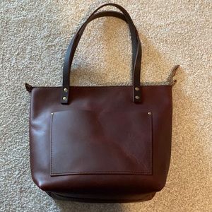 Portland Leather Goods medium tote with zipper.